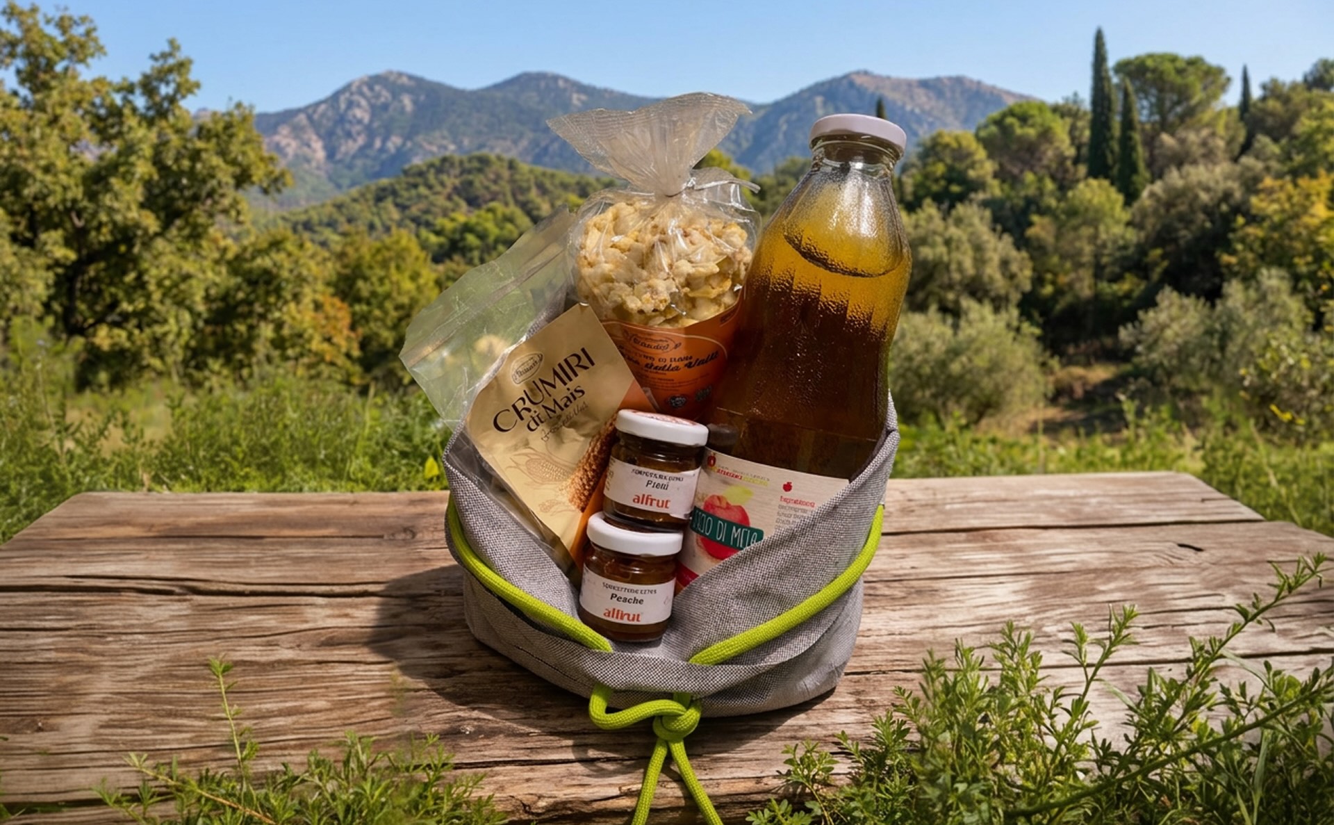 Cestino di prodotti per la colazione